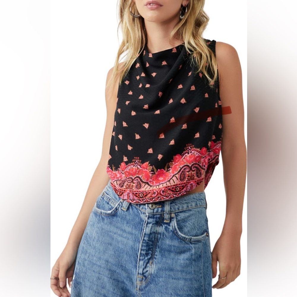 Free People Silas Cowl Neck Open Back Tank